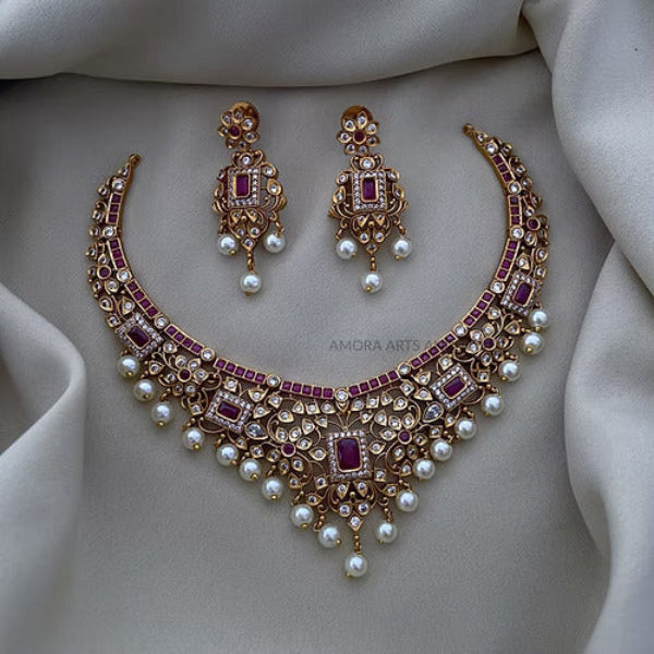 Antique CZ Short Necklace