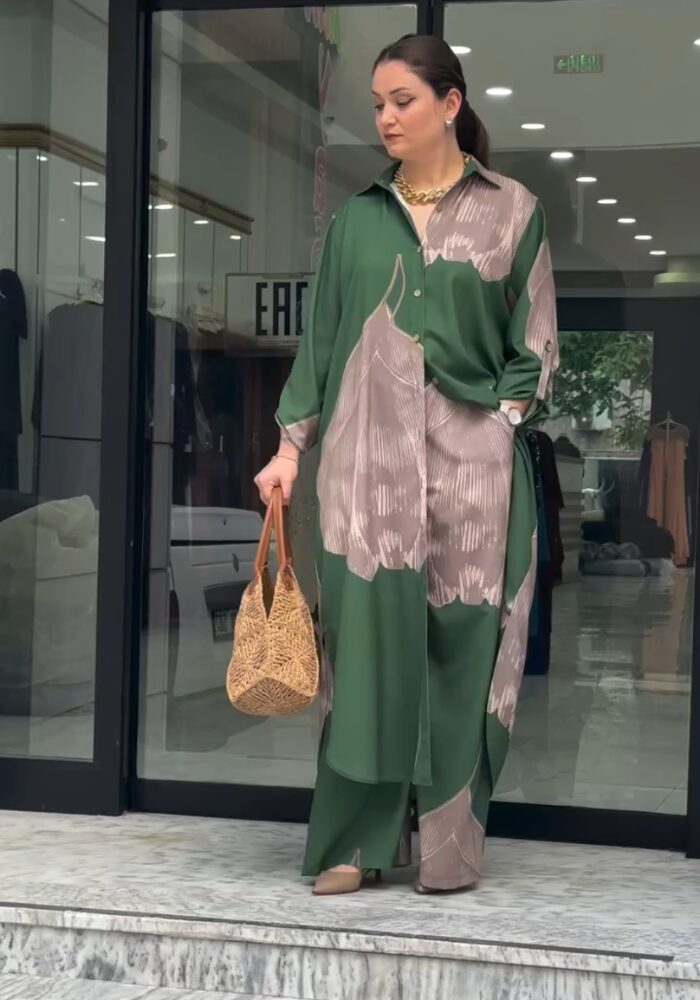 Digital Leaf Charm Premium Co Ord Set