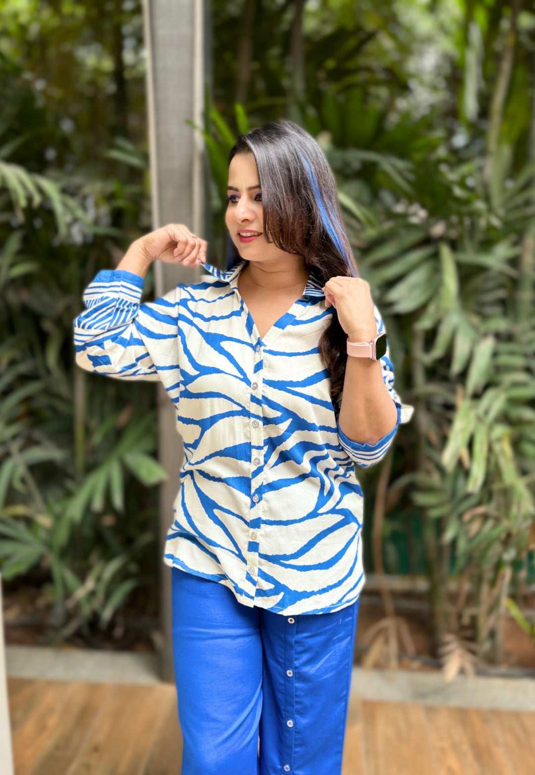 White Blue Cord Set