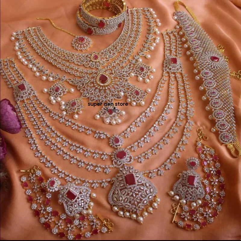 jewelry Combo Set American Diamond Bridal sets