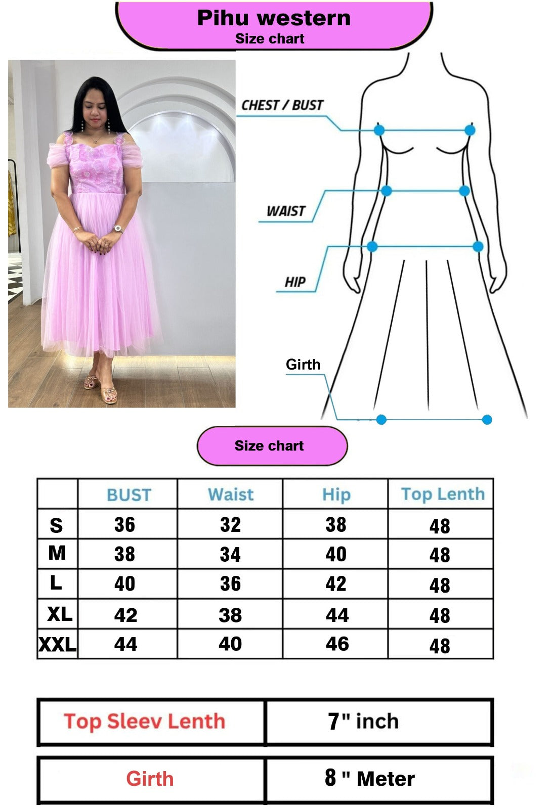 PIHU HEAVY ORGANZA LONG WESTERN