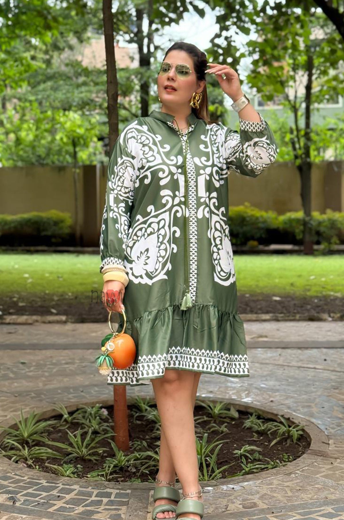 Azure Sky Blue Boho Ruffle Dress